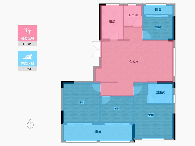 浙江省-宁波市-珑山樾花苑-99.91-户型库-动静分区