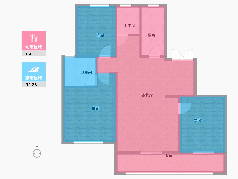 江苏省-扬州市-吾悦虎踞龙蟠-109.00-户型库-动静分区