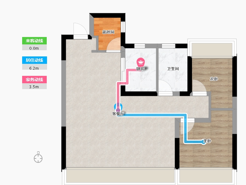 辽宁省-沈阳市-亚泰·鲲鹏府-60.23-户型库-动静线