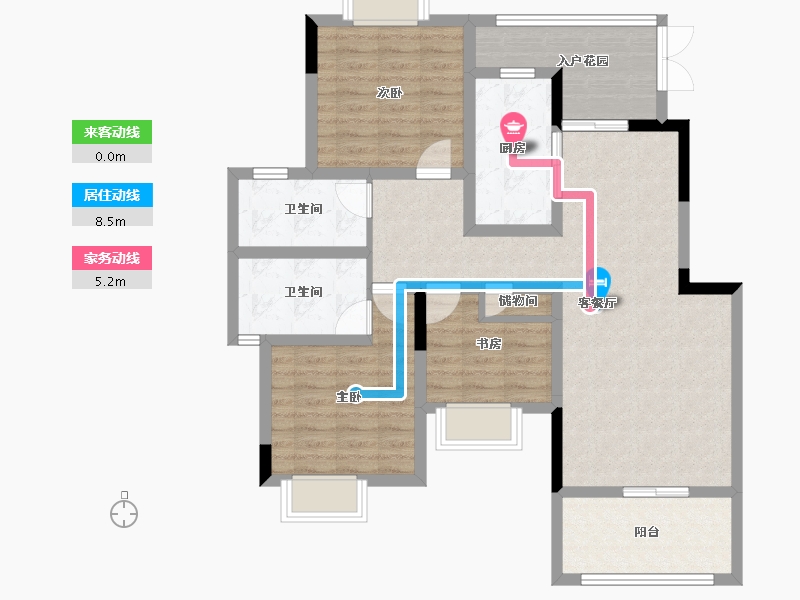 四川省-广安市-鑫鸿公馆-94.65-户型库-动静线