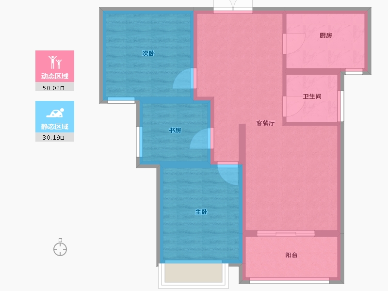 江西省-新余市-御天城·蟠龙居南区·B-71.13-户型库-动静分区