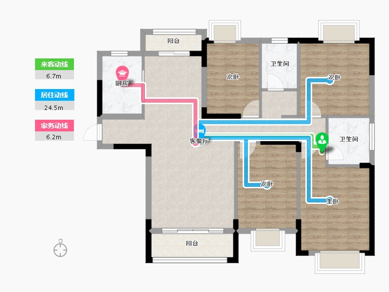 湖南省-常德市-宏泰·玖州府-106.38-户型库-动静线