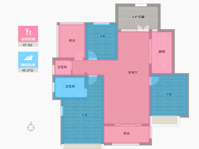 江苏省-宿迁市-飞翔·新城首府-107.99-户型库-动静分区