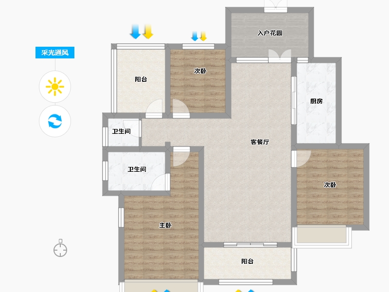 江苏省-宿迁市-飞翔·新城首府-107.99-户型库-采光通风