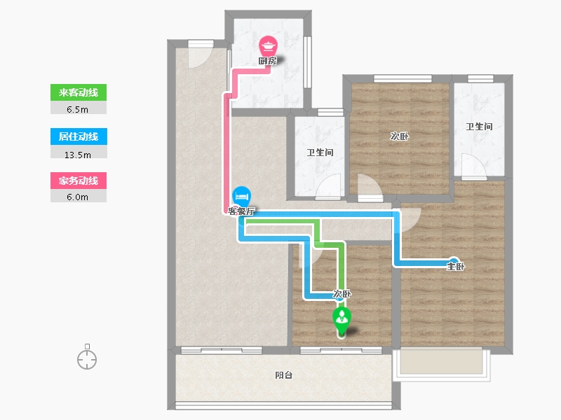 江苏省-南京市-景业龙光·玖云府-93.01-户型库-动静线