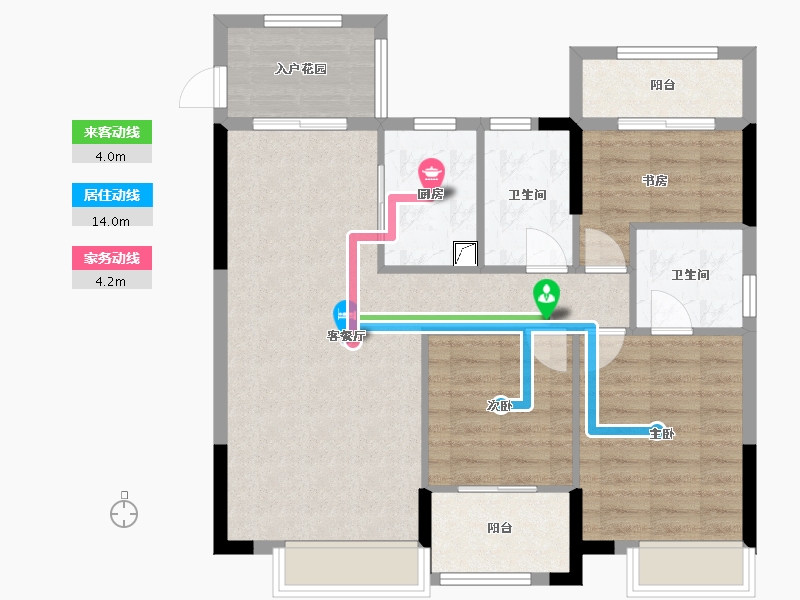 福建省-龙岩市-德兴印象铂郡-86.40-户型库-动静线