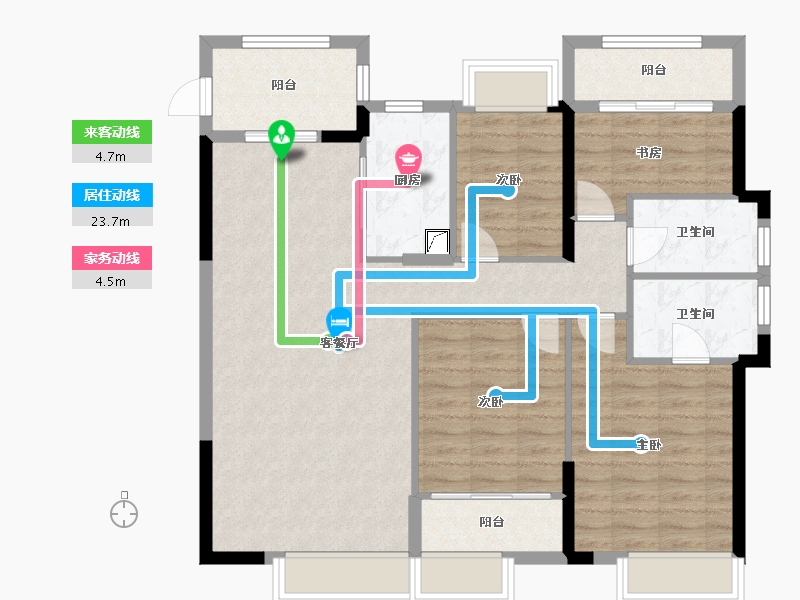 福建省-龙岩市-德兴印象铂郡-102.93-户型库-动静线