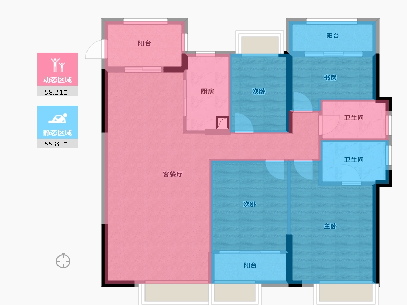 福建省-龙岩市-德兴印象铂郡-102.93-户型库-动静分区