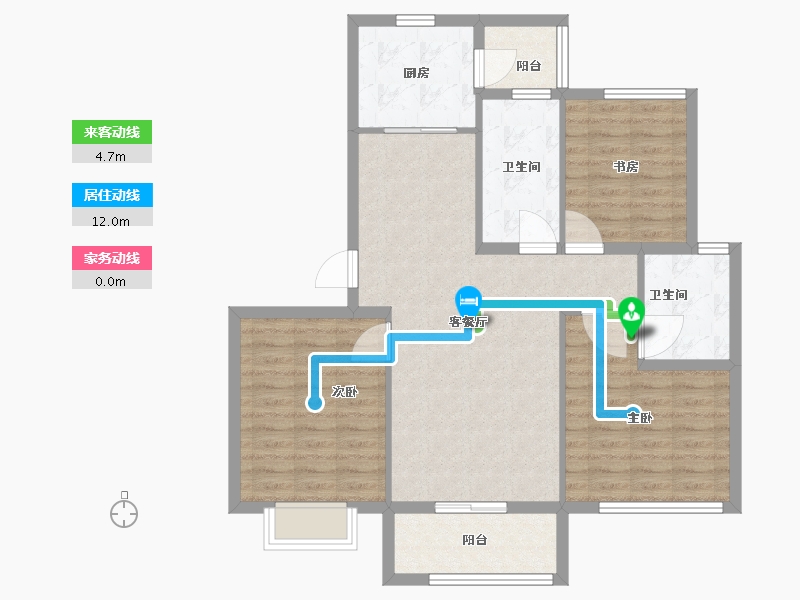 江苏省-扬州市-邗建和瑞苑-95.00-户型库-动静线