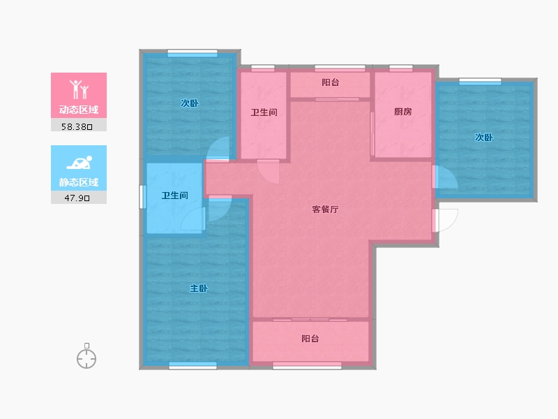 河北省-邢台市-华年里-95.74-户型库-动静分区