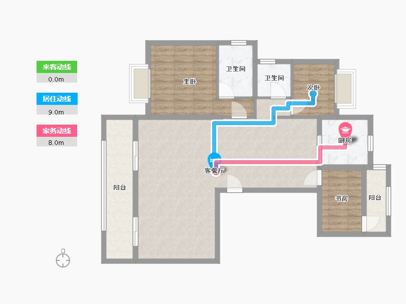 浙江省-温州市-新都华庭-105.00-户型库-动静线