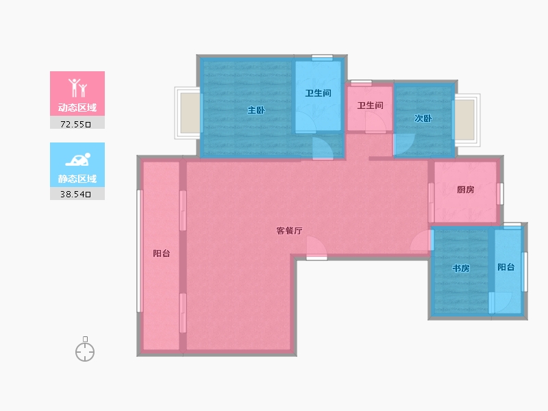 浙江省-温州市-新都华庭-105.00-户型库-动静分区