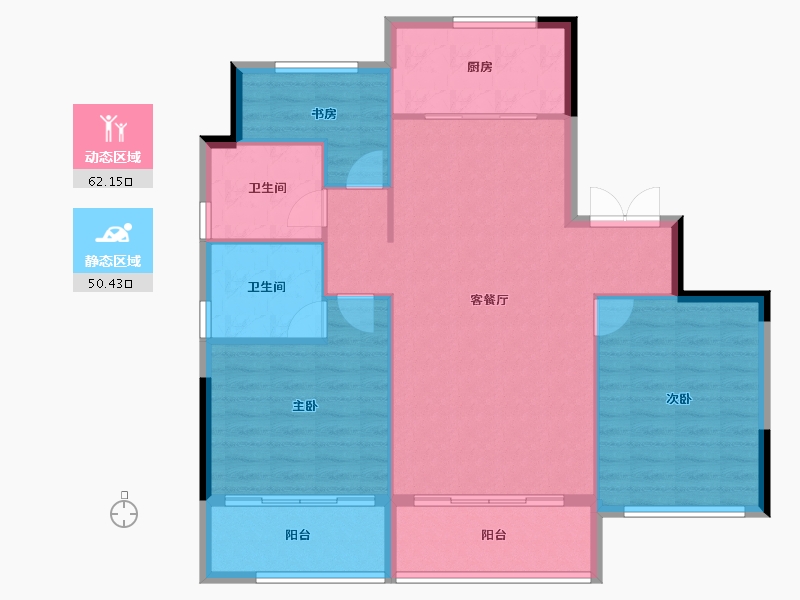 浙江省-宁波市-珑山樾花苑-103.53-户型库-动静分区