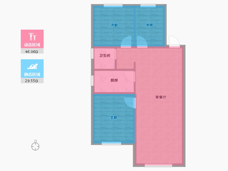 辽宁省-沈阳市-沈抚中南·熙悦-68.00-户型库-动静分区