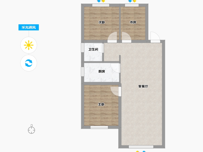 辽宁省-沈阳市-沈抚中南·熙悦-68.00-户型库-采光通风