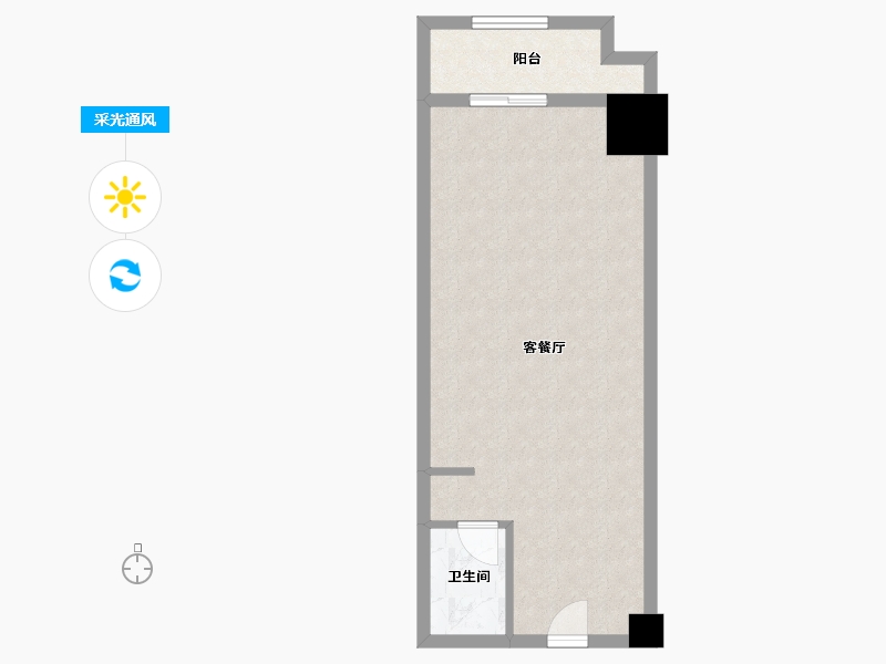 福建省-宁德市-龙芝富春茶城-46.65-户型库-采光通风