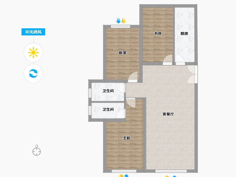 黑龙江省-牡丹江市-星河传说花园城-91.08-户型库-采光通风