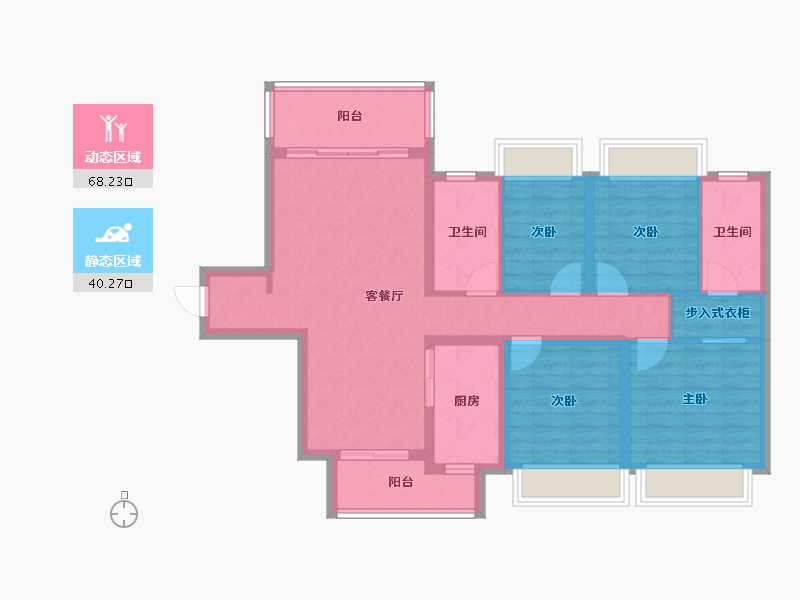 四川省-泸州市-敏捷江城源著-96.15-户型库-动静分区