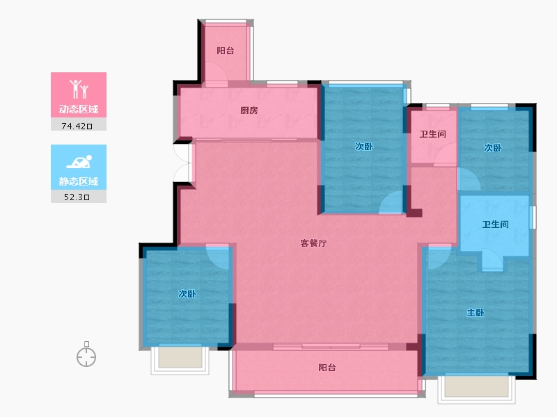 江苏省-常州市-金新滟澜湖-114.40-户型库-动静分区