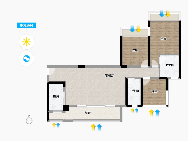 四川省-成都市-龙湖九里晴川-89.16-户型库-采光通风