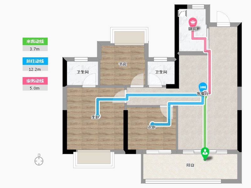 福建省-龙岩市-书华文郡-71.47-户型库-动静线