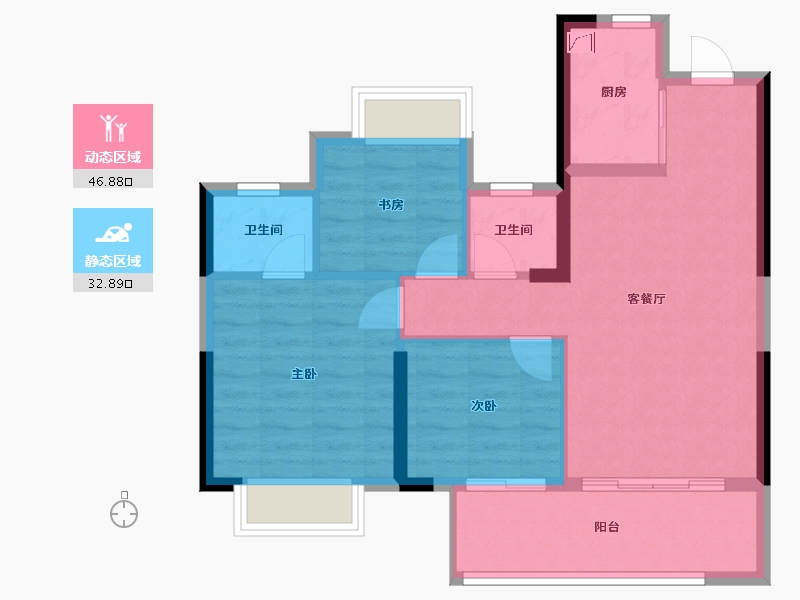 福建省-龙岩市-书华文郡-71.47-户型库-动静分区