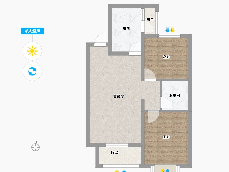 山西省-太原市-山投·青运城-57.69-户型库-采光通风