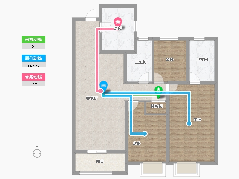 山西省-太原市-远大·凤玺湾-94.40-户型库-动静线