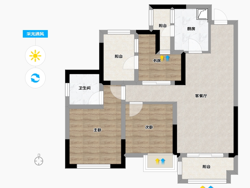 四川省-南充市-锦绣澜庭-70.00-户型库-采光通风