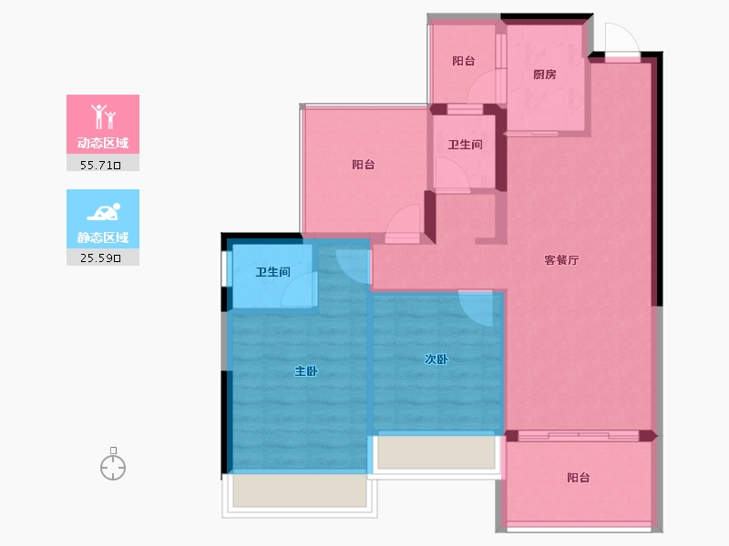 广西壮族自治区-崇左市-南湖三千院-72.80-户型库-动静分区