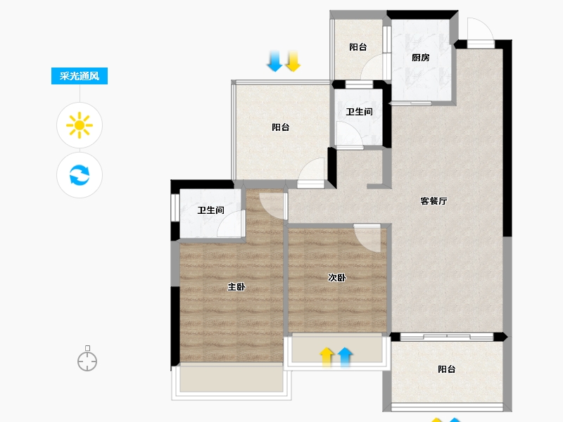 广西壮族自治区-崇左市-南湖三千院-72.80-户型库-采光通风