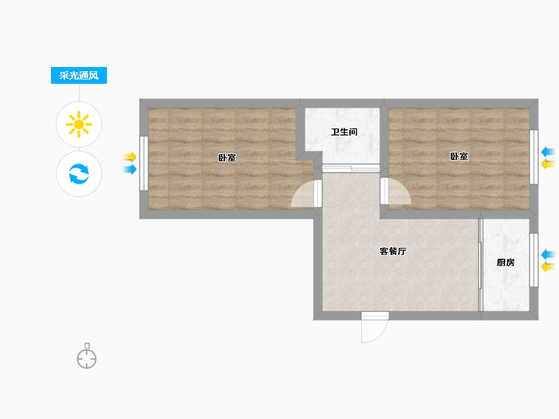 吉林省-松原市-华阳·润阳国际-47.71-户型库-采光通风