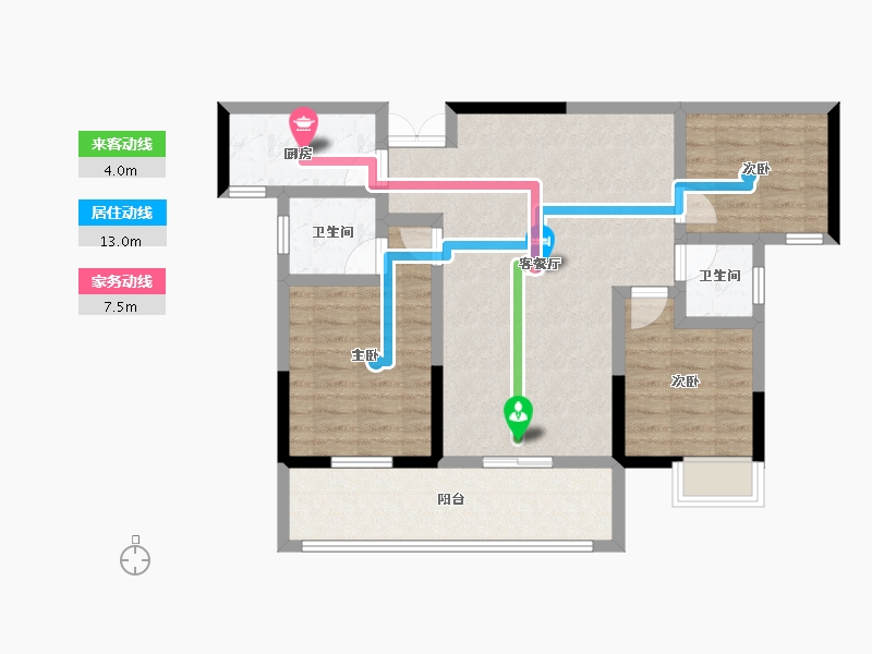 湖北省-宜昌市-丹阳馨居英郡年华二期-84.86-户型库-动静线