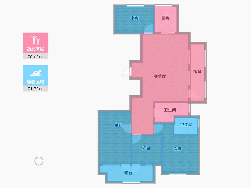 山东省-泰安市-城开·玉园-129.07-户型库-动静分区