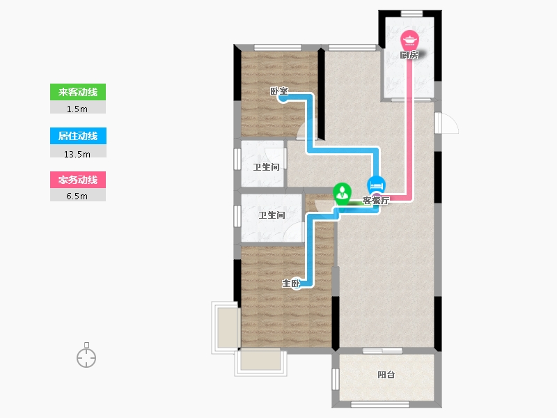 浙江省-嘉兴市-海伦堡氿月湾-87.12-户型库-动静线