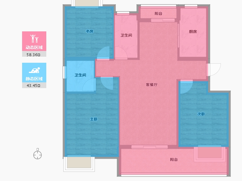 安徽省-黄山市-鑫基·尚紫台-91.20-户型库-动静分区