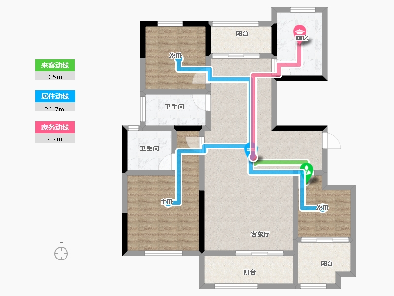 湖南省-常德市-石门东城世家-102.34-户型库-动静线