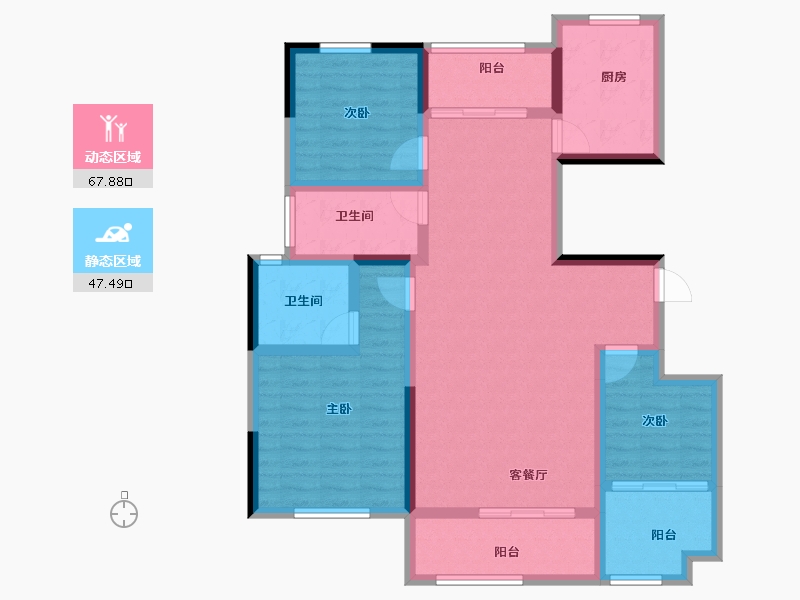 湖南省-常德市-石门东城世家-102.34-户型库-动静分区