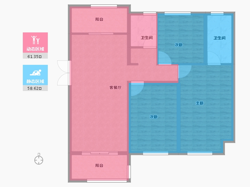 江苏省-连云港市-尚都·滟澜山-108.70-户型库-动静分区