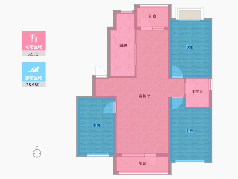 辽宁省-朝阳市-宏运凤凰新城一期-90.00-户型库-动静分区