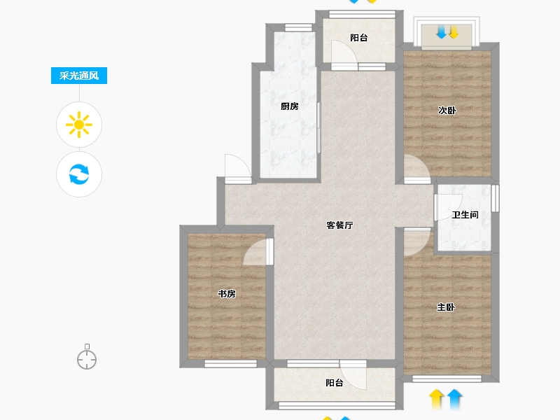 辽宁省-朝阳市-宏运凤凰新城一期-90.00-户型库-采光通风