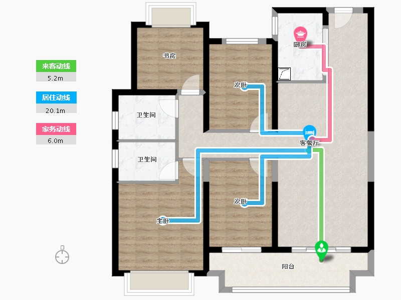 江苏省-宿迁市-都会之光-107.64-户型库-动静线