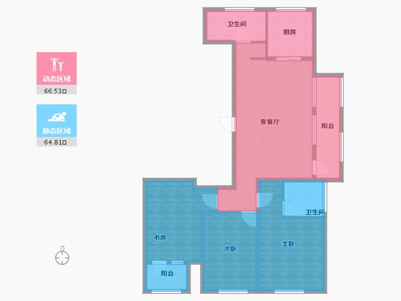 山东省-泰安市-城开·玉园-117.70-户型库-动静分区