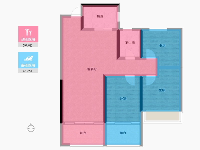 湖北省-恩施土家族苗族自治州-武汉城建中港城-83.37-户型库-动静分区