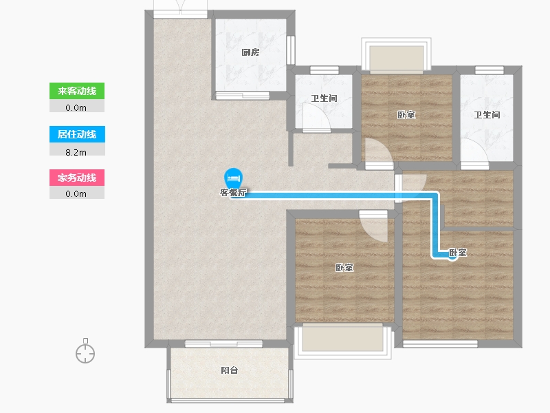 河南省-南阳市-梧桐公馆III期-89.61-户型库-动静线