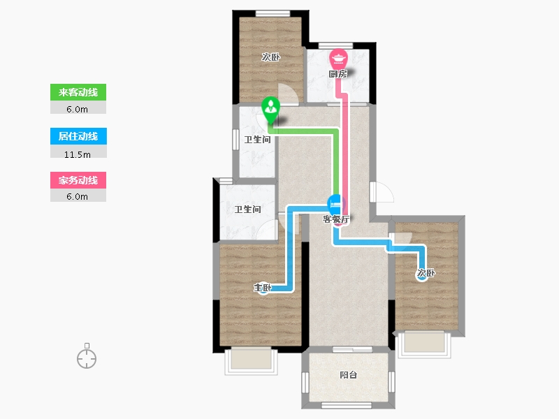 浙江省-嘉兴市-玖龙府-80.00-户型库-动静线