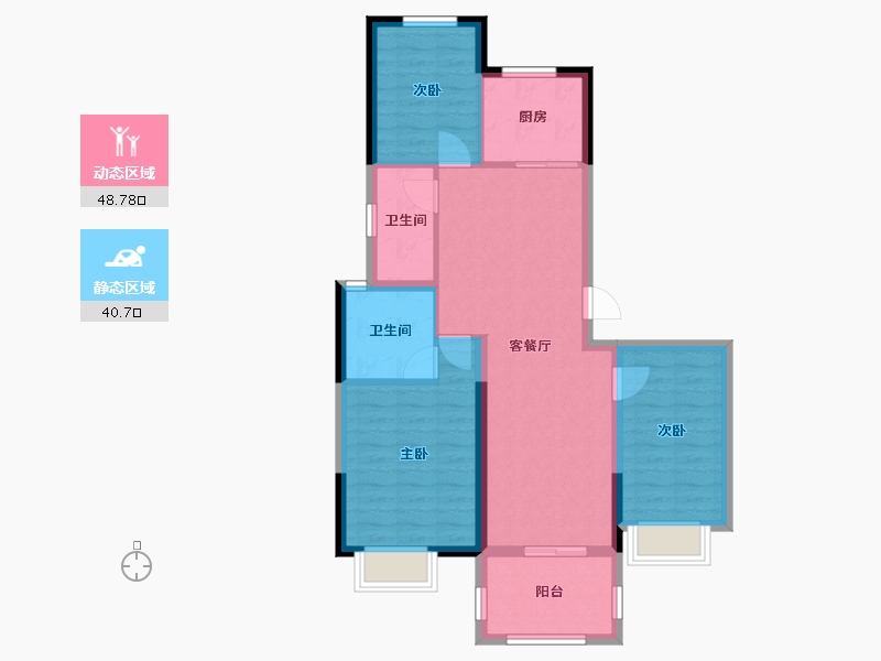 浙江省-嘉兴市-玖龙府-80.00-户型库-动静分区