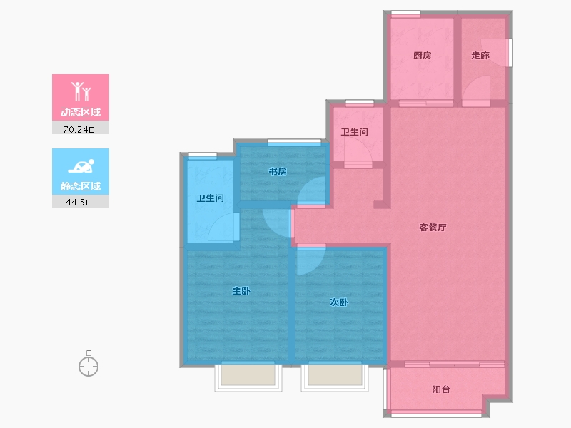 安徽省-六安市-海亮官邸-102.40-户型库-动静分区