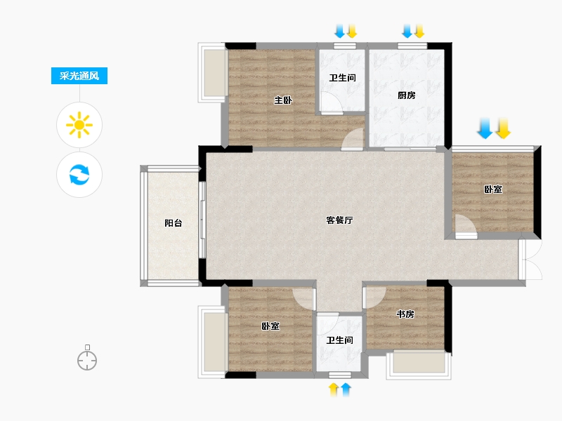 四川省-泸州市-蔺郎锦绣山水印象-108.35-户型库-采光通风