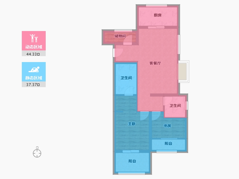 浙江省-嘉兴市-绿地绿禾名邸-72.00-户型库-动静分区